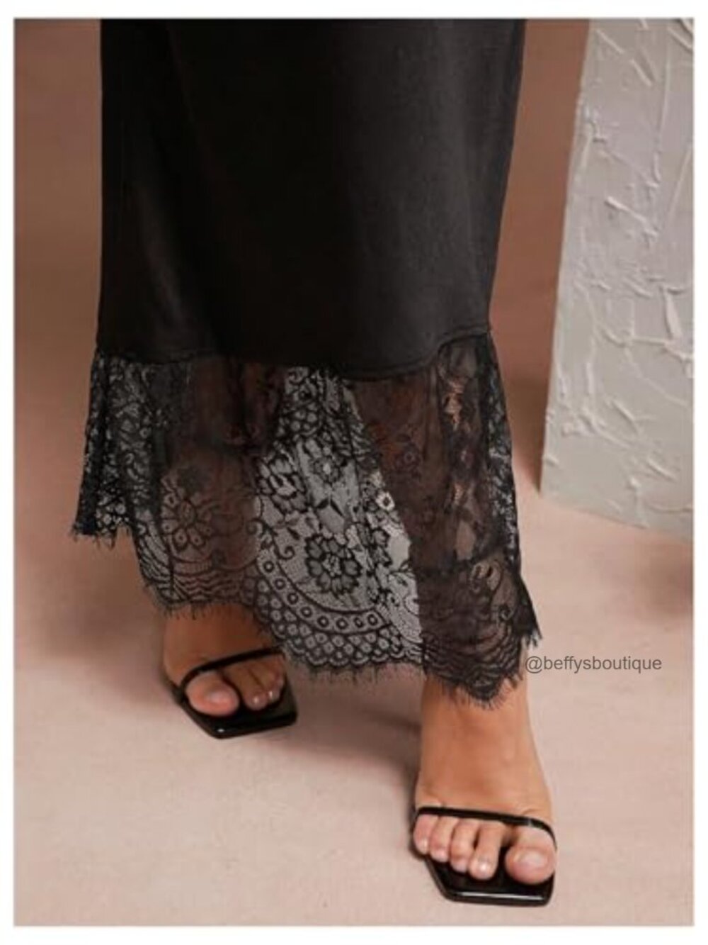 Satin Lace Maxi Skirt High Waist Fishtail Long Skirts - Picture 4 of 5